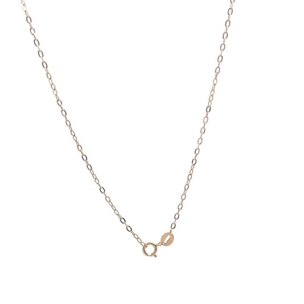 18K Gold Necklace Chain 17.75 inches Pendant Ball Frosted - Picture 6 of 8